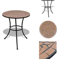 vidaXL Table de bistrot Terracotta-Rouge 60 cm Mosaïque - Tables de jardin