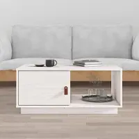Prolenta Maison Exclusive - Table basse blanche 80x50x35,5 cm en bois massif de pin