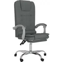 Syfax Fauteuil de massage inclinable de bureau Gris foncé Tissu
