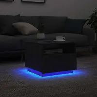 Prolenta Maison Exclusive - Table basse avec éclairage LED, aspect chêne noir, 50 x 49 x 40 cm