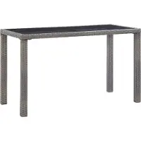 The Living Store Table de jardin anthracite 123 x 60 x 74 cm polyrotin