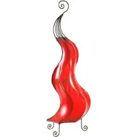 SIMANDRA Lampe orientale Lampe henné marocain en cuir Lampe de table Lampadaire Mogador Gecko 80 cm, rouge