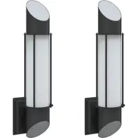 vidaXL Lampes murales d'extérieur 2 pcs. noir acier inoxydable