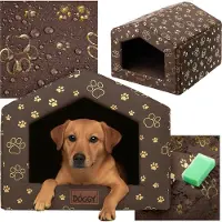 PillowPrim Niche pour chien à la maison R2 - 55x60x46 cm - Lit confortable pour chien avec coussin - Léger & Facile à entretenir |