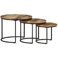 Syfax Tables gigognes 3 pcs Bois de récupération massif