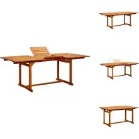 vidaXL Table de jardin (150-200)x100x75 cm Bois massif Acacia - Tables de jardin
