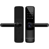 INF Serrure de porte intelligente Tuya WiFi - Alliage d'aluminium noir