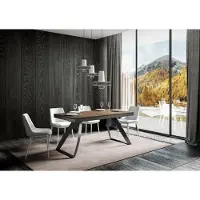 Itamoby - Table extensible 160/264x90 cm Proxy Evolution noyer cadre et pieds anthracite