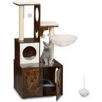 Northix Griffoir pour chat avec bac à litière 128 cm