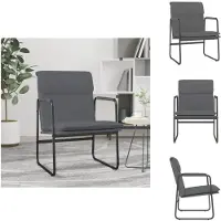 vidaXL Fauteuil Lounge Gris 55x64x80 cm Similicuir - Fauteuil