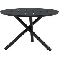 Furnlux Classic FURNLUX Table de salle à manger d'extérieur Alma Noir 120cm / Couleur principale : Noir / Dimensions : 120 x 120 x 75 cm