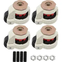 StarTech.com Lot de 4 roulettes à nivellement - Roulettes pour meubles - Capacité de charge de 500 kg - Pivotantes à 360° - Rétractables et réglables - Roues en nylon - Pour établi