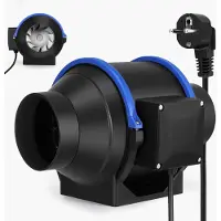 StarTech.com Ventilateur de conduit - Ventilateur de conduit en ligne 100 mm - Débit d'air 390 m³/h - Avec régulation de vitesse - 220 V UE - Pour salle de bains/WC - Noir