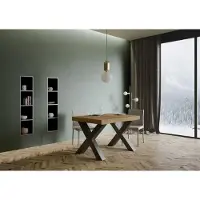Itamoby - Table extensible 130/390x90 cm Traffic chêne nature pieds anthracite