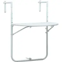 Syfax Table de balcon Blanc 60x64x83,5 cm Plastique Aspect de rotin