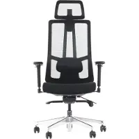 Stema Chaise de bureau pivotante ergonomique AKCENT/M PLUS, base chromée, accoudoirs réglables, assise coulissante (avant-arrière), noir