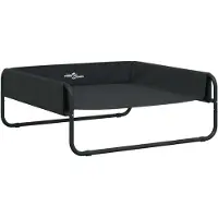 Syfax Lit surélevé pour chien anthracite tissu Oxford et acier