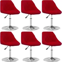 Syfax Chaises pivotantes à manger lot de 6 Rouge bordeaux Velours
