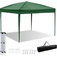 HENGDA Pavillon pliable 3 x 3m Tente de jardin pliable, protection UV 50+ Pavillons & tentes de réception Tente de réception à dix côtés Vert