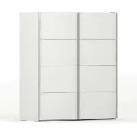 Dmora Cassano - Armoire 2 Portes, 182x202h cm Blanc, Porte-manteaux