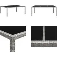 vidaXL Garten Esstisch Grau 200x150x74 cm Poly Rattan - Gartentisch - Gartentisch - Outdoor-Tisch - Outdoor-Tische