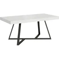 Ityhome - Table extensible 180/284x90 cm Booster frêne blanc pieds anthracite