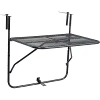 Syfax Table de balcon Noir 60x40 cm Acier