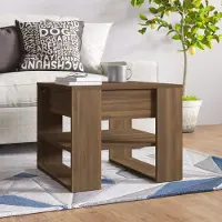 vidaXL Durable Table basse marron aspect chêne 55,5x55x45 cm Bois composite - Tables basses Octo5008958 1parcel
