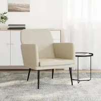 The Living Store Fauteuil Crème 61x78x80 cm Cuir artificiel
