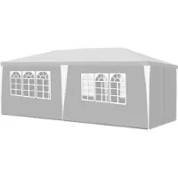 HENGDA Pavillon Mariages - Tente de jardin festive en structure acier, idéale pour les mariages Blanc 3x6m
