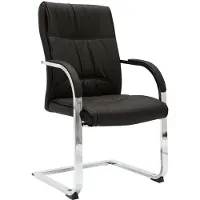 Syfax Chaise de bureau cantilever Noir Similicuir
