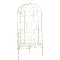 The Living Store Banc de jardin 95 cm fer antique blanc