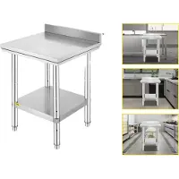 OEM Table de traiteur commerciale, acier inoxydable durable, piètement réglable, 24x24x35 pouces 330 livres