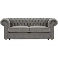 Wintech Chesterfield Max Borneo – Canapé trois places convertible avec sommier-Velluto 17-wax black