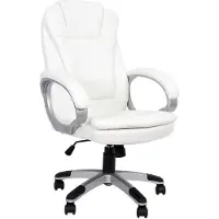 Mucola Fauteuil de direction Chaise de bureau Chaise de bureau en similicuir Chaise d'ordinateur 120 KG Chaise pivotante Fauteuil de bureau Gaming - Blanc
