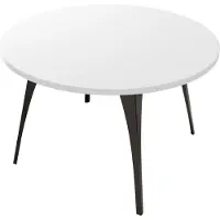 Mirjan 24 Table basse ronde FRANIO - blanc arctique / noir