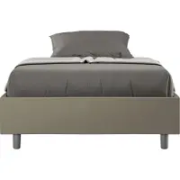 Ityhome - Cadre de lit 1 place et demi coffre rembourré 120x200 similicuir cappuccino Azelia