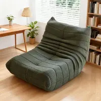 OKWISH Coussin de sol intérieur, Canapé paresseux coussin pour canapé avec dossier, fauteuil lounge, chaise de sol, chaise de méditation pliable, adapté pour chambre et salon, vert