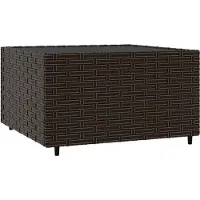 Syfax Table basse de jardin carrée marron 50x50x30 cm Poly rotin