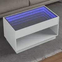 Prolenta Maison Exclusive - Table basse avec LED Infinity blanche 90x50x50 cm