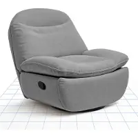 FlexiSpot Fauteuil de relaxation ovale XC6 avec couverture, fauteuil TV pivotant à 360° avec fonction d'inclinaison, dossier et repose-pieds réglables séparément, gris