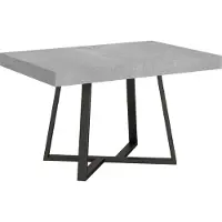 Ityhome - Table extensible 120/380x90 cm Zeplir effet gris béton pieds anthracite