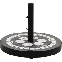 Prolenta Maison Exclusive - Support de parasol noir et blanc, forme ronde, 12 kg
