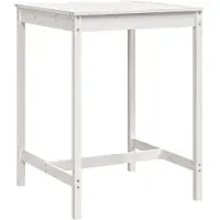 Syfax Table de jardin blanc 82,5x82,5x110 cm bois massif de pin