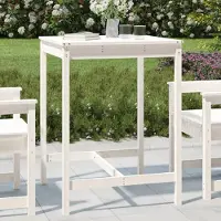 Prolenta Maison Exclusive - Table de jardin blanche 82,5 x 82,5 x 110 cm en pin massif