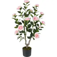 Northix Camélia artificiel avec fleurs, 90 cm, rose