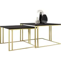 Mirjan 24 Lot de 2 tables basses PTYSIA - or / noir molet