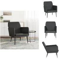 vidaXL Fauteuil Noir 61x78x80 cm Similicuir - Fauteuil