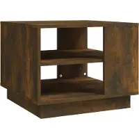 Syfax Table basse chêne fumé 55x55x43 cm bois d'ingénierie