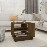 Prolenta Maison Exclusive - Table basse en chêne fumé 55x55x43 cm Matériau dérivé du bois